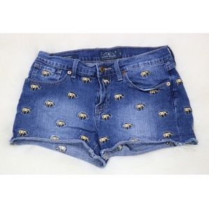 Lucky Brand Elephant Print Malibu Jean Shorts